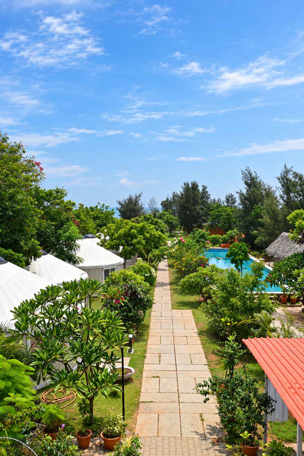 Bougainville Resort by the Sea Yurts and Pool